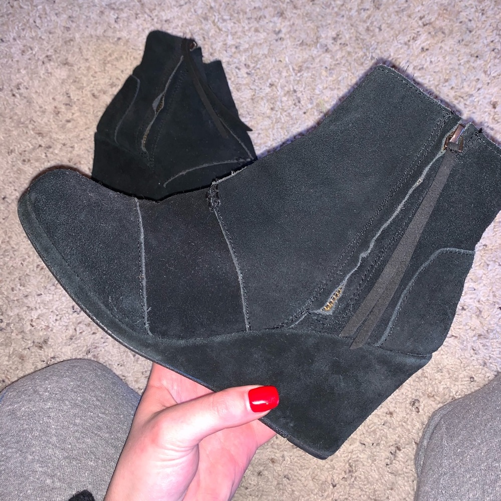 Black Toms Wedge Heels